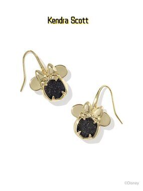 Disney | Kendra Scott Gold Minnie Mouse Drop Earrings in Black Drusy
